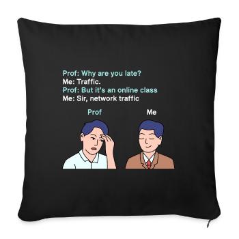 Retard dans le trafic réseau pour les jeunes fiers Pinoys - Housse de coussin décorative 45 x 45 cm - noir - Devant