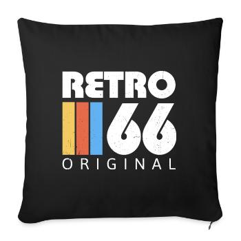 Né en 1966 1966 cadeau d’anniversaire vintage - Housse de coussin décorative 45 x 45 cm - noir - Devant