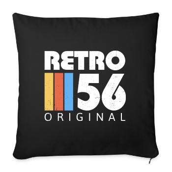 1956 Anniversaire Né En 1956 Rétro Vintage - Housse de coussin décorative 45 x 45 cm - noir - Devant