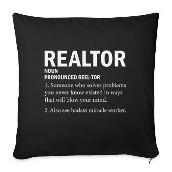 Realtor Real Estate Agent - Sofa pillowcase 17,3'' x 17,3'' (45 x 45 cm) - black - Front