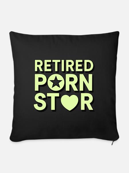 Retired Porn Star - Sofakissenbezug 45 x 45 cm - Schwarz