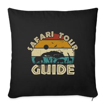 Safari Tour Guide Costume Africa Zoo Tour Tour - Sofa pillowcase 17,3'' x 17,3'' (45 x 45 cm) - black - Front