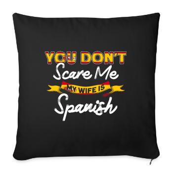 Spanische Flagge Spanische Wurzeln Geschenk - Sofakissenbezug 45 x 45 cm - Schwarz - Vorne