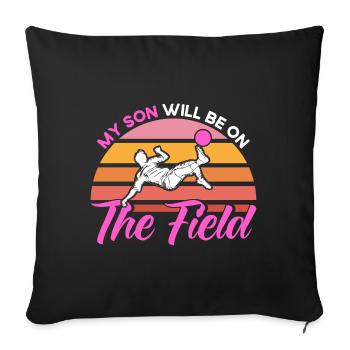 Sportfan Fußball Mama Fußball Geschenk - Sofakissenbezug 45 x 45 cm - Schwarz - Vorne