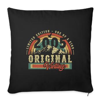 2005 Anniversaire né en 2005 Retro Vintage - Housse de coussin décorative 45 x 45 cm - noir - Devant