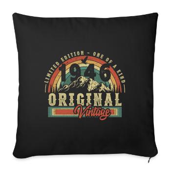 1946 Birthday Born in 1946 Retro Vintage - Sofa pillowcase 17,3'' x 17,3'' (45 x 45 cm) - black - Front