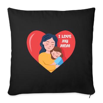 Mother's Day Love Design - Sofa pillowcase 17,3'' x 17,3'' (45 x 45 cm) - black - Front