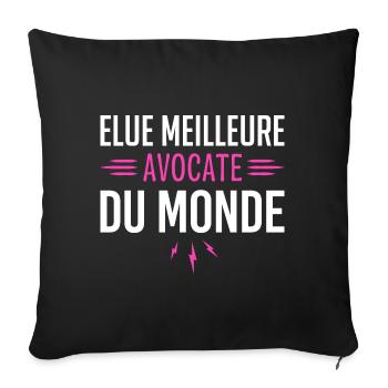 Avocate Design Drole pour Avocate - Housse de coussin décorative 45 x 45 cm - noir - Devant