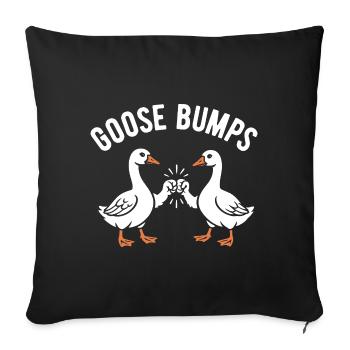 Chair de poule - Oies avec fistbump - Jeu de mots - Housse de coussin décorative 45 x 45 cm - noir - Devant