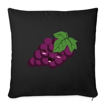 Grapes Fruits Kawaii Grapes - Sofa pillowcase 17,3'' x 17,3'' (45 x 45 cm) - black - Front