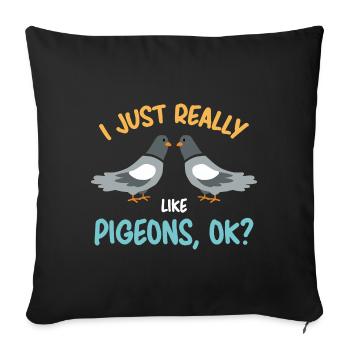 Pigeons Pigeons Pigeon Lovers Gift - Sofa pillowcase 17,3'' x 17,3'' (45 x 45 cm) - black - Front