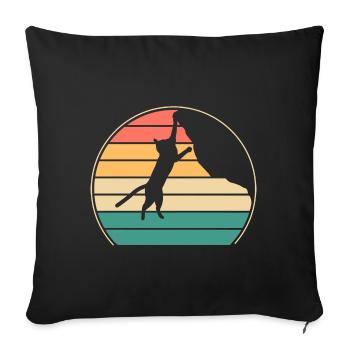Boulder Cat Rock Climber Climbing Mountain Climb - Sofa pillowcase 17,3'' x 17,3'' (45 x 45 cm) - black - Front