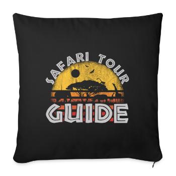 Safari Tour Guide Costume Africa Zoo Tour Tour - Sofa pillowcase 17,3'' x 17,3'' (45 x 45 cm) - black - Front