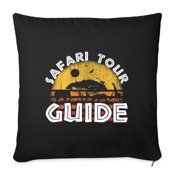 Safari Tour Guide Costume Africa Zoo Tour Tour - Sofa pillowcase 17,3'' x 17,3'' (45 x 45 cm) - black - Front