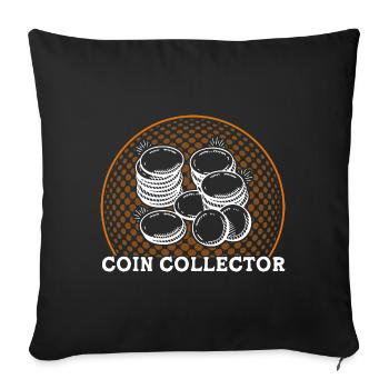 Coin Collecting Coin Collector Gift - Sofa pillowcase 17,3'' x 17,3'' (45 x 45 cm) - black - Front
