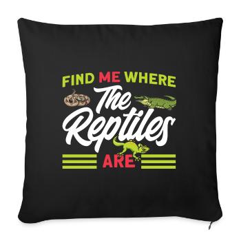 Reptiles Reptile Lovers Lézards Cadeau - Housse de coussin décorative 45 x 45 cm - noir - Devant