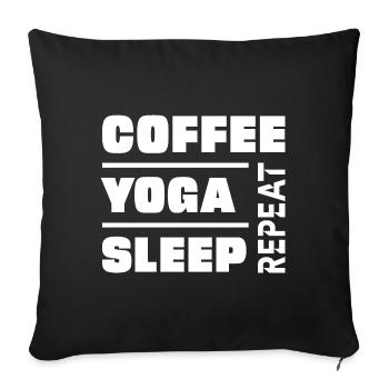 Yoga - Housse de coussin décorative 45 x 45 cm - noir - Devant