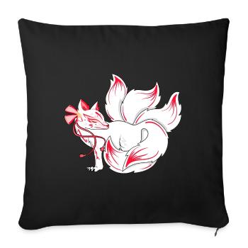 Kitsune - Sofakissenbezug 45 x 45 cm - Schwarz - Vorne