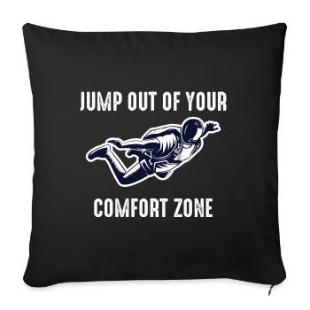 Parachutisme Sautez hors de votre zone de confort - Housse de coussin décorative 45 x 45 cm - noir - Devant