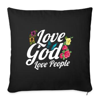 Jesus God Bible Verse Inspirational Gift - Sofa pillowcase 17,3'' x 17,3'' (45 x 45 cm) - black - Front