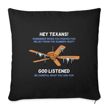 Texas Weather Winter Ice Design pour les fiers Texans - Housse de coussin décorative 45 x 45 cm - noir - Devant