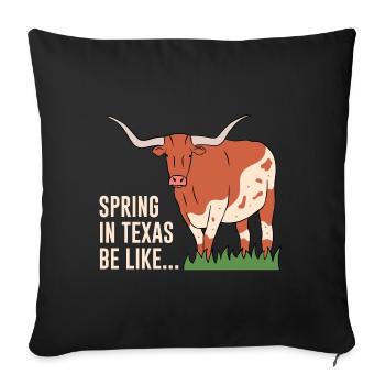 Texas Weather Spring Longhorn Design pour Proud - Housse de coussin décorative 45 x 45 cm - noir - Devant