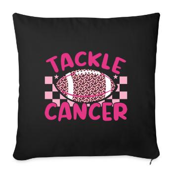 Tackle Football Pink Ribbon Hippie Breast Cancer - Sofa pillowcase 17,3'' x 17,3'' (45 x 45 cm) - black - Front
