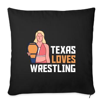 Texas wrestling design for proud Texas fans - Sofa pillowcase 17,3'' x 17,3'' (45 x 45 cm) - black - Front