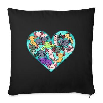 Toutes sortes d’axolotls design pour les fans d’axolotls - Housse de coussin décorative 45 x 45 cm - noir - Devant