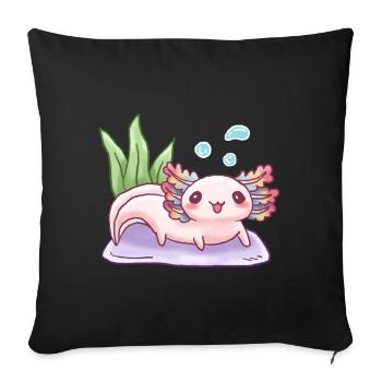 Conception de craie sous-marine pour les amateurs d’axolotl - Housse de coussin décorative 45 x 45 cm - noir - Devant