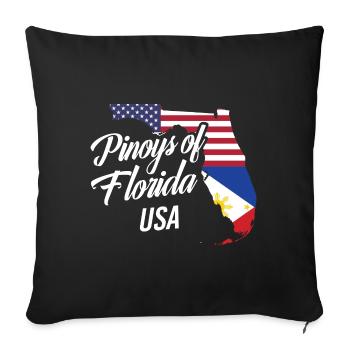 Filipinos of Florida Design for Proud Fil-Ams - Sofa pillowcase 17,3'' x 17,3'' (45 x 45 cm) - black - Front