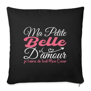 Cadeau belle d'amour, meilleure belle je t'aime - Housse de coussin décorative 45 x 45 cm - noir - Devant