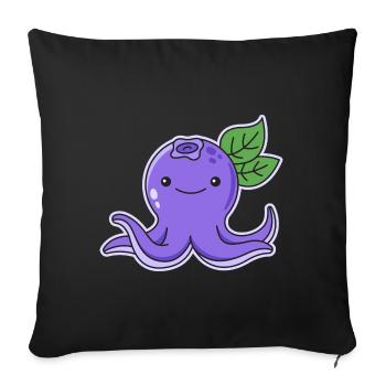 Conception de bleuet pieuvre pour les amateurs de kraken - Housse de coussin décorative 45 x 45 cm - noir - Devant