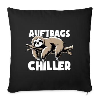 Faultier - Auftrags Chiller - Faulenzen Geschenk - Sofakissenbezug 45 x 45 cm - Schwarz - Vorne
