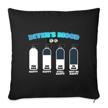 Plongée sous-marine Plongeur Plongée sous-marine - Housse de coussin décorative 45 x 45 cm - noir - Devant