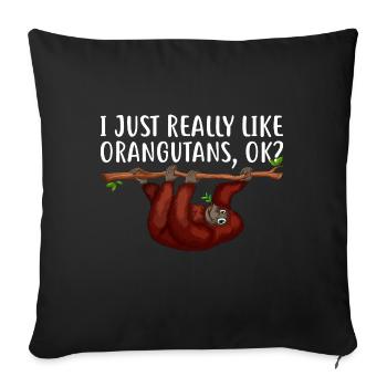 Orangutan Animal Lover Orangutans - Sofa pillowcase 17,3'' x 17,3'' (45 x 45 cm) - black - Front