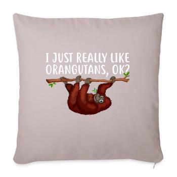 Orangs-outans amoureux des animaux Orangs-outans - Housse de coussin décorative 45 x 45 cm - taupe clair - Devant