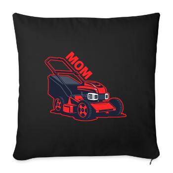 Lawn mower mother mom protects child - Sofa pillowcase 17,3'' x 17,3'' (45 x 45 cm) - black - Front
