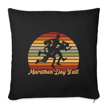 Half Marathon Jogging Running Gift - Sofa pillowcase 17,3'' x 17,3'' (45 x 45 cm) - black - Front