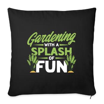 Jardinage d’eau avec une touche de G amusant - Housse de coussin décorative 45 x 45 cm - noir - Devant