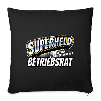 Superheld, clever getarnt als Betriebsrat - Sofakissenbezug 45 x 45 cm - Schwarz - Vorne