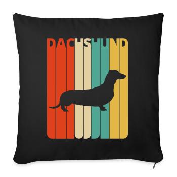 Retro Vintage Dachshund Gifts for Dog Lovers.Puppy - Sofa pillowcase 17,3'' x 17,3'' (45 x 45 cm) - black - Front