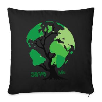 save the planet - Sofa pillowcase 17,3'' x 17,3'' (45 x 45 cm) - black - Front