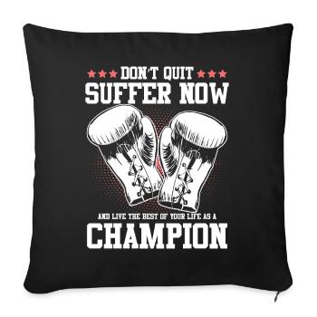 Gants de boxe - Housse de coussin décorative 45 x 45 cm - noir - Devant