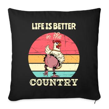 Life Is Better In The Country - Agriculteur fier - Housse de coussin décorative 45 x 45 cm - noir - Devant