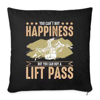 ski skiing ski lift - Sofa pillowcase 17,3'' x 17,3'' (45 x 45 cm) - black - Front