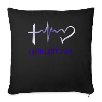 Faith Hope Love - Sofa pillowcase 17,3'' x 17,3'' (45 x 45 cm) - black - Front