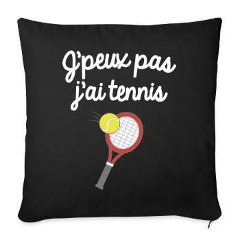 J'peux pas j'ai tennis - Housse de coussin décorative 45 x 45 cm - noir - Devant