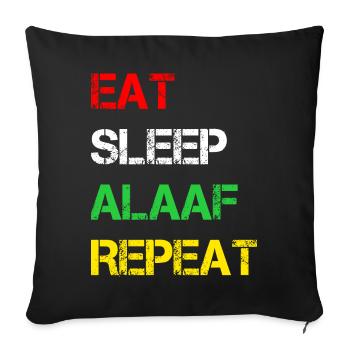 Eat Sleep Alaaf Repeat | Carnival Cologne Celebrations - Sofa pillowcase 17,3'' x 17,3'' (45 x 45 cm) - black - Front