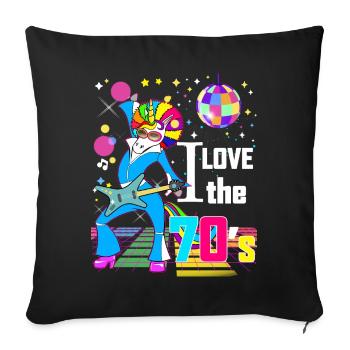 Unicorn Humor 70s Vintage Disco - Sofa pillowcase 17,3'' x 17,3'' (45 x 45 cm) - black - Front